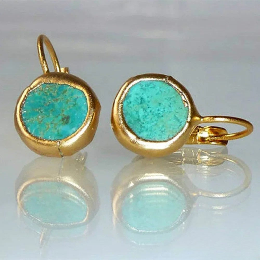 Adele | Orecchini vintage in oro con turchese — 1